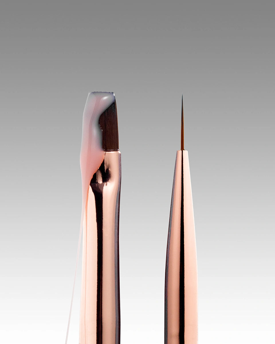 DARK double-sided brush beige (liner 11 mm flat square gel 9 mm)