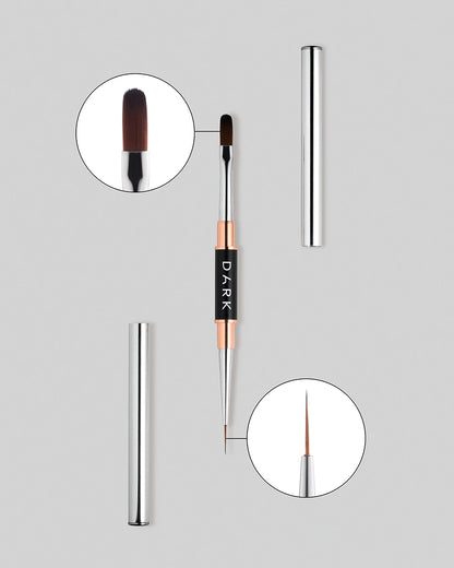 DARK Double-sided brush (liner 10 mm rounded gel 12 mm)