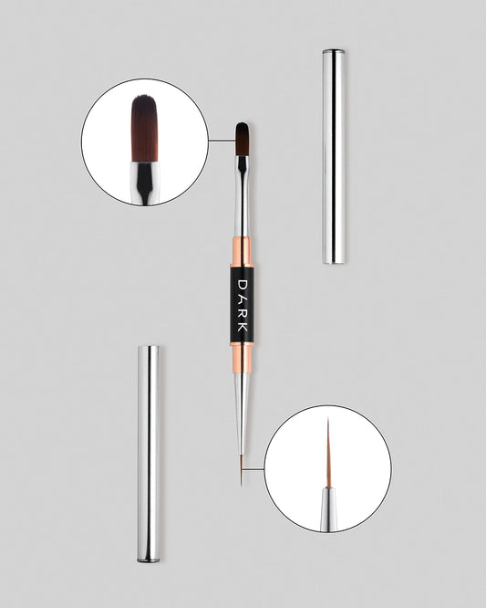 DARK Double-sided brush (liner 10 mm rounded gel 12 mm)