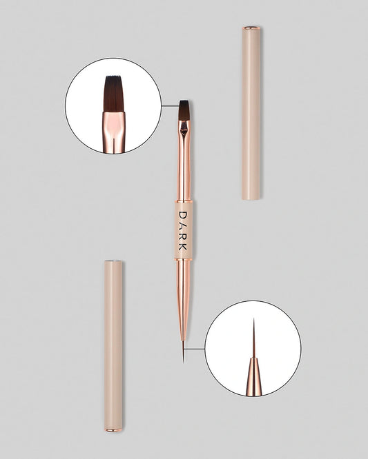 DARK double-sided brush beige (liner 11 mm flat square gel 9 mm)